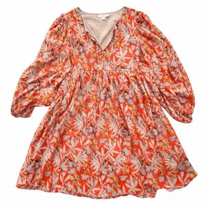 Entro Multicolor Floral Babydoll Dress Size M NWOT